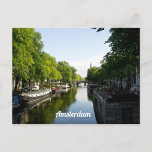 Huis Boten op Amsterdam Canal Personaliseren Briefkaart