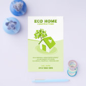 Huis / Bouw groene flyer voor onroerend goed (Enkel)