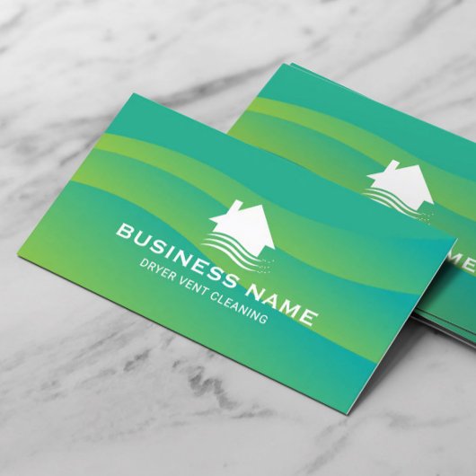 Huis Breeze Logo Dryer Vent Schoonmaak Groen Visitekaartje