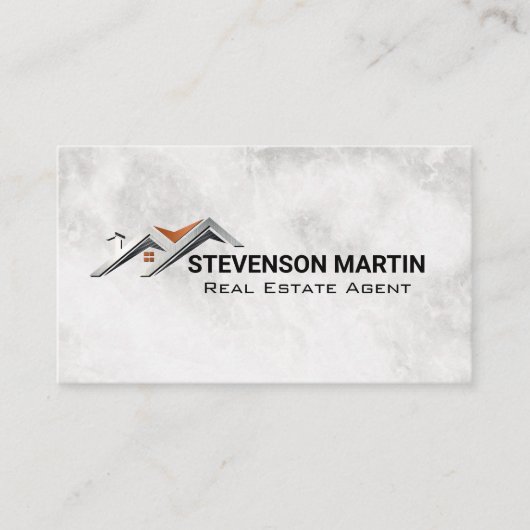 Huis Dak Logo | Marmer Visitekaartje (Voorkant)