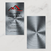 Huis Dak | Metalen Achtergrond Visitekaartje (Voorkant / Achterkant)