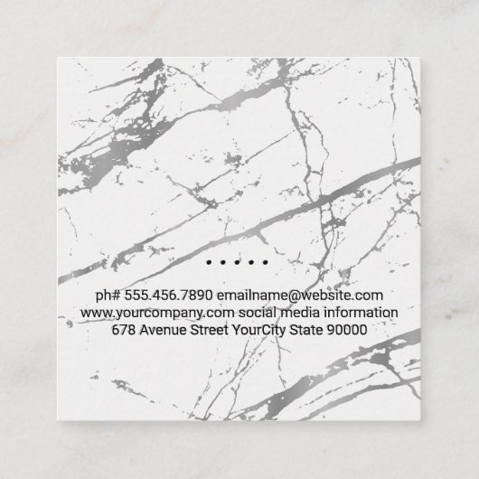 Huis dak top onroerend goed | Marmer Vierkante Visitekaartje (Achterkant)