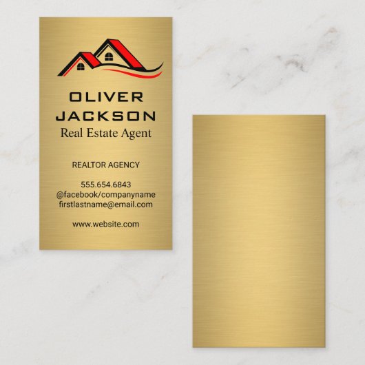 Huis dak top visitekaartje (Voorkant / Achterkant)