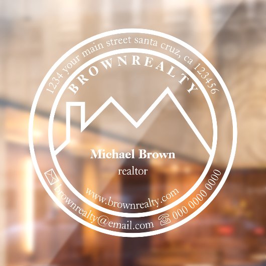 Huis Dak Vastgoedmakelaar Logo Raamsticker (Vel 2)