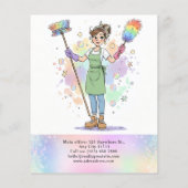 Huis Dienende Schoonmaakster Service Glitter Flyer (Achterkant)