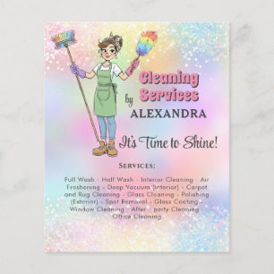 Huis Dienende Schoonmaakster Service Glitter Flyer