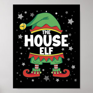 Huis Elf Matching Familie Kostuum Elf Kerst Out Poster