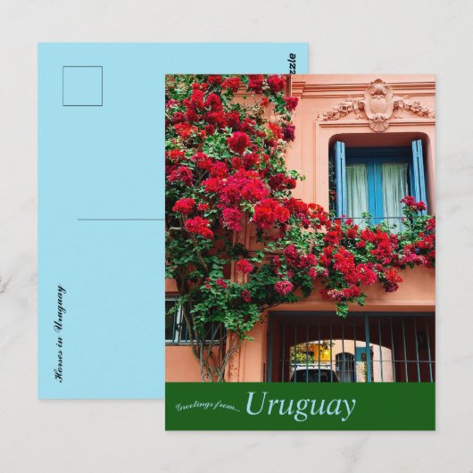 Huis en bloemen in Uruguay Briefkaart (Voorkant / Achterkant)