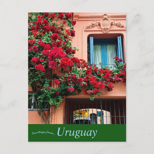 Huis en bloemen in Uruguay Briefkaart (Voorkant)