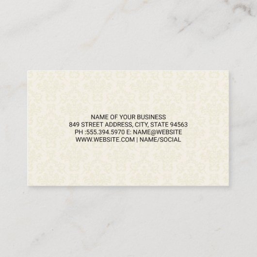 Huis en boom | Damaspatroon Visitekaartje (Achterkant)