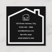 Huis en gereedschap handyman stijl vierkante visitekaartje (Achterkant)
