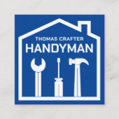 Huis en gereedschap handyman stijl vierkante visitekaartje (Voorkant)