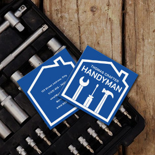 Huis en gereedschap handyman stijl vierkante visitekaartje