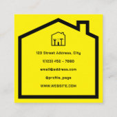 Huis en gereedschap handyman stijl vierkante visitekaartje (Achterkant)