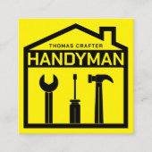 Huis en gereedschap handyman stijl vierkante visitekaartje (Voorkant)