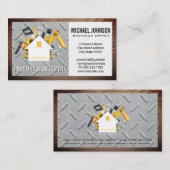 Huis en gereedschap Logo | Staal en hout Visitekaartje (Voorkant / Achterkant)