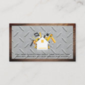 Huis en gereedschap Logo | Staal en hout Visitekaartje (Achterkant)