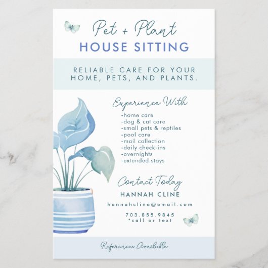 Huis en Huisdier Zittend Schattige Potten Plant QR Flyer (Voorkant)