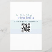 Huis en Huisdier Zittend Schattige Potten Plant QR Flyer (Achterkant)
