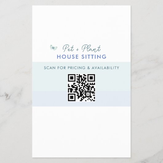 Huis en Huisdier Zittend Schattige Potten Plant QR Flyer (Achterkant)