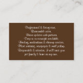 Huis- en internetzaken met Cute Dog Visitekaartje (Achterkant)