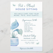 Huis en Pet Sitting Schattige Potten Plant Flyer (Voorkant)