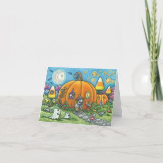 HUIS- EN STROOMHUIS- EN TREATTONNEN HALLOWEEN-OPME KAART