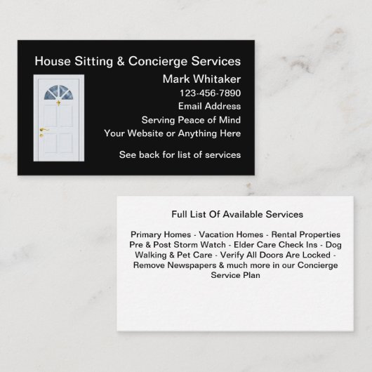 Huis- en thuishorlogeservice visitekaartje (Voorkant / Achterkant)