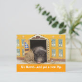 Huis en varken We verhuisd nieuwe adres Kaarten (Staand voorkant)