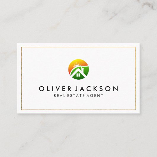 Huis en zonneschijn Logo Visitekaartje (Voorkant)