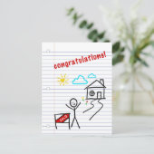 huis felicitaties notitieboek papier schetsen briefkaart (Staand voorkant)