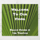 Huis Gast  Welkom Groene Palmblad Waardering Bier Etiket (Enkel label)