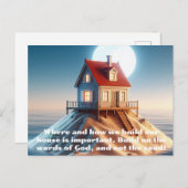 Huis gebouwd op zand bijbel verhalen briefkaart (Voorkant / Achterkant)