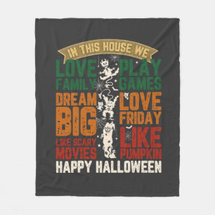Huis Gelukkig Halloween Monsters Spinnenwebben Fleece Deken