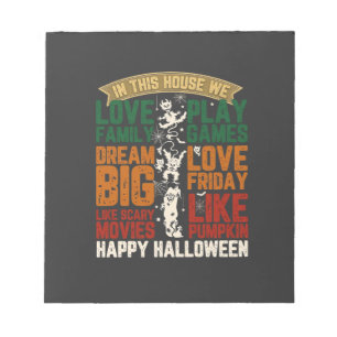 Huis Gelukkig Halloween Monsters Spinnenwebben Notitieblok