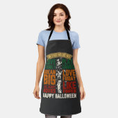 Huis Gelukkig Halloween Monsters Spinnenwebben Schort (Gedragen)