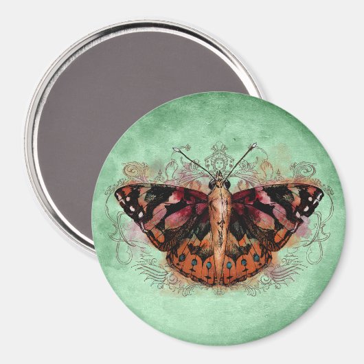 Huis - geschilderde dame magneet (Voorkant / Achterkant)