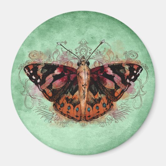 Huis - geschilderde dame magneet (Voorkant)