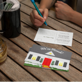 Huis Gevel Nieuw Adres Briefkaart