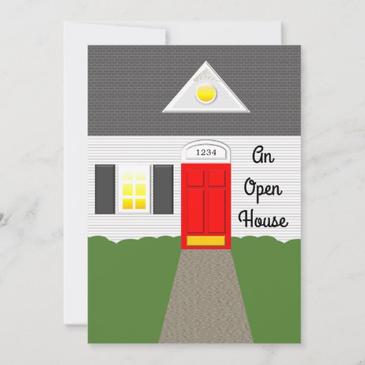 Huis Gevel Open Huis Uitnodiging (Achterkant)