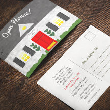 Huis Gevel Realtor Open Huis Briefkaart