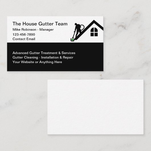 Huis goot reiniging en plaatsing visitekaartje (Voorkant / Achterkant)