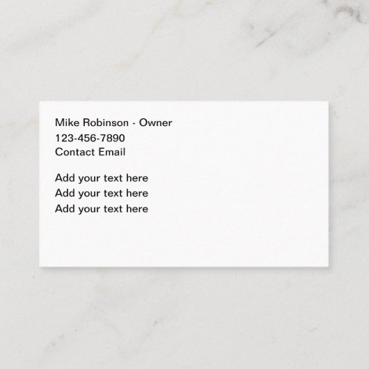 Huis goot schoonmaak aannemer visitekaartje (Achterkant)