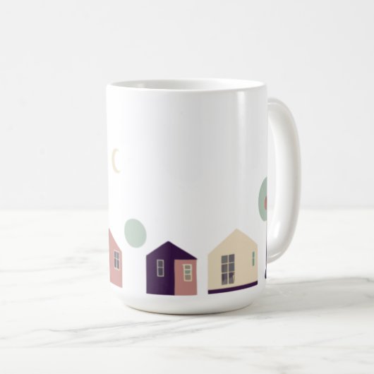 Huis, graffiti, bouw koffiemok (Voorkant rechts)