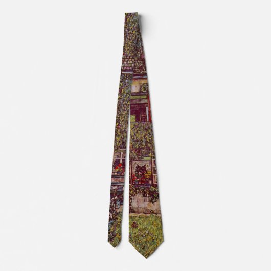 Huis Guardaboschi van Gustav Klimt,  kunst Stropdas (Achterkant)