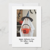 Huis Halloween Foto Feestdagenkaart (Achterkant)