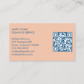 Huis het Schoonmaken Schattigee Voordeur Douane QR Visitekaartje (Achterkant)