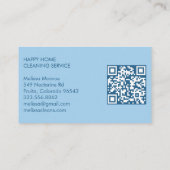 Huis het Schoonmaken Schattigee Voordeur Douane QR Visitekaartje (Achterkant)