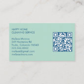 Huis het Schoonmaken Schattigee Voordeur Douane QR Visitekaartje (Achterkant)