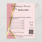 Huis Houden Dienstmeisje Prijs Rose Goud Blush QR  Flyer (Voorkant)